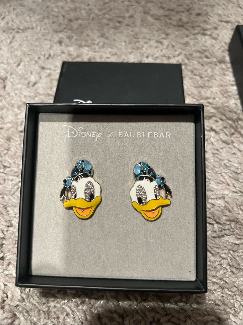BaubleBar Daisy Duck Enamel & Crystal Stud Earrings - Yellow & Blue